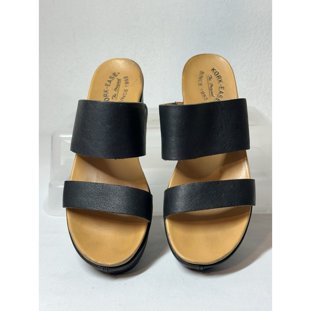 Black Two-Strap Slide Sandals - Women - Picture 8 of 10